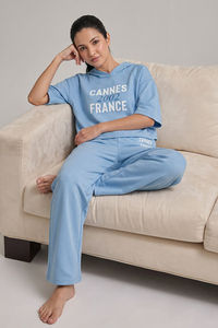 Zivame Athleisure Straight Leg Pants - Blue Bell — thumbnail 5